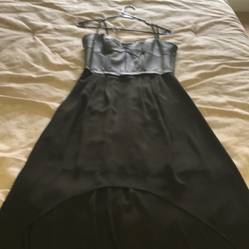 Black high low maxi with leather